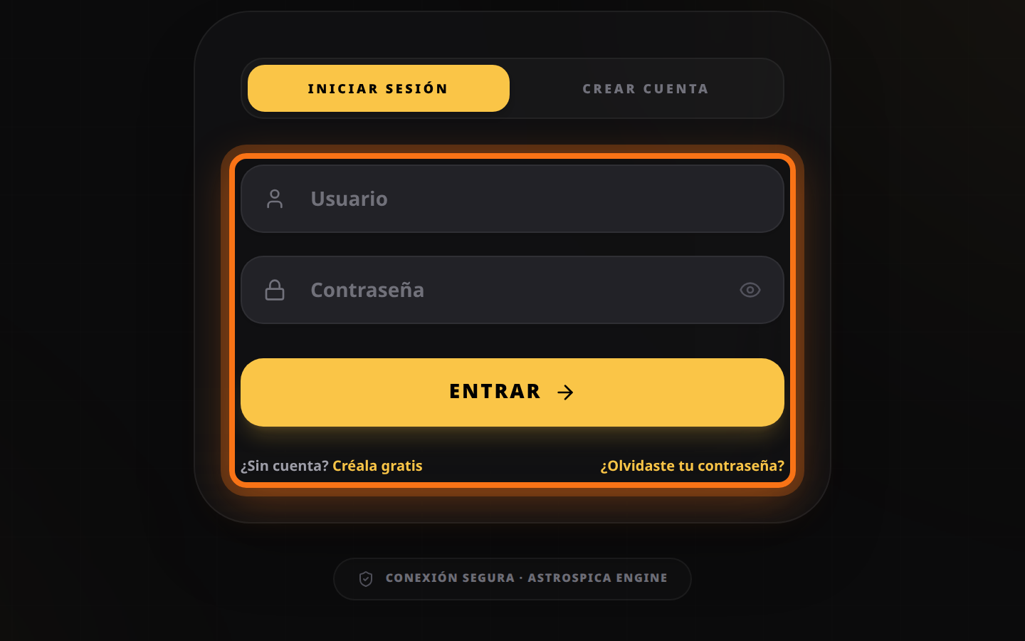 Pantalla de entrada de AstroSpica Evolution